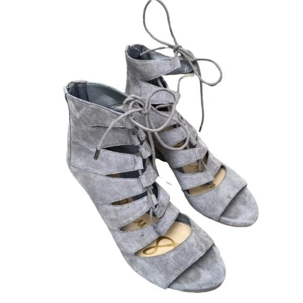 Sam Edelman Santina Lace up Suede Wedge